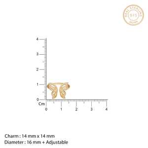 Motif papillon plaqué or 14 carats Style classique Starrer doré Fashion Zircon Platinum Setting Certified GRS pour les mariages - Product Image 5