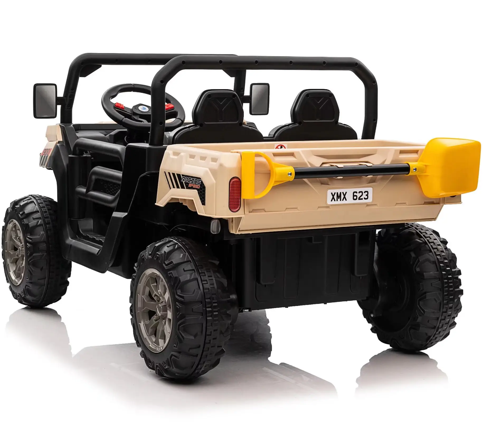 2023 çocuk büyük elektrikli kamyon bebek oyuncak araba araba 6 tekerlekler binmek araç römork ile