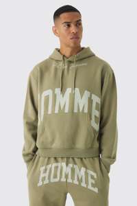 Sweat à capuche baggy surdimensionné à épaules tombantes en molleton de coton épais et survêtement pour homme - Product Image 6