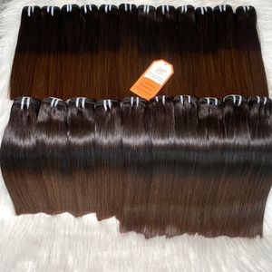 Raw Vietnamese Human Hair Bundles Bone Straight <b>Brown</b> Tip Human Hair Extensions for <b>Wig</b> Full Cuticle Aligned Virgin Hair - Product Image 4