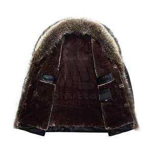 เสื้อแจ็คเก็ตหนังแกะสำหรับผู้ชาย ทนทาน ระบายอากาศได้ดี เป็นมิตรกับสิ่งแวดล้อม พร้อมซับในอุ่นสบาย โลโก้ด้านหน้าปรับแต่งได้ เหมาะสำหรับสวมใส่กลางแจ้งในฤดูหนาว - Product Image 2