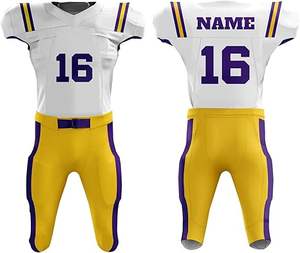 Uniformes de fútbol americano con ajuste personalizado, conjunto de equipo completo de tela transpirable 2025 para marcas y distribuidores de ropa deportiva - Product Image 4