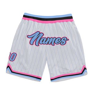 Industrie Direct Engro Sportswear Basketball <b>Shorts</b> Custom White Light Blue Light Blue-<b>Pink</b> Authentic Basketball <b>Shorts</b> - Product Image 1