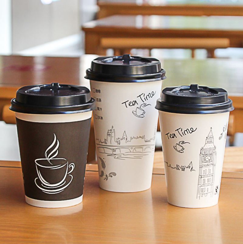 Customizable PLA/PE Biodegradable Disposable Coffee Paper Cups Single Wall Paper Cup