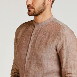 2023 chaud 100% coton Oxford filature multicolore loisirs confortable broderie Style à manches longues chemise pour hommes - Product Image 3