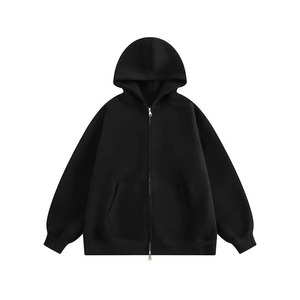 Sudadera con capucha estampada personalizada para hombre, sudadera holgada con cremallera de alta calidad, sudaderas con capucha sólidas de peso pesado - Product Image 3