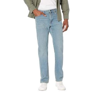 Chaqueta de Mezclilla Azul Claro de Corte Recto Clásico para Hombre, Pantalones Casuales Transpirables de Algodón Elástico Lavado a la Piedra, Uso Diario, Alta Calidad - Product Image 2