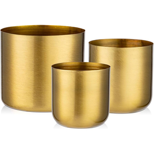 Unique Latest Design Brass Flower Planter Modern Home Desktop Handmade Polished and Packing 3 Different Size - Product Image 1