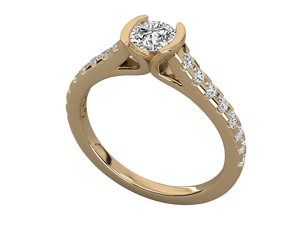 Bague pour femme plaquée or 14 carats, design classique, bague de fiançailles, 1,3 carats, clarté VS, diamant de taille brillant cultivé en laboratoire, certifié IGI - Product Image 6