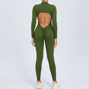 Ropa Deportiva en Oferta, Conjunto de 2 Piezas para Gimnasio, Fitness, Yoga, Transpirable, con Cierre de Cordón, Diseño Sólido, Sin Costuras - Product Image 5