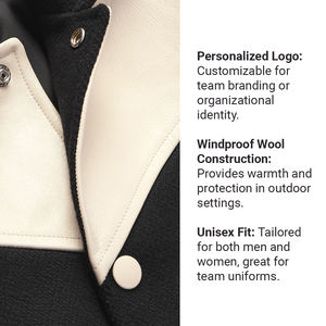 Vente en gros de vestes d'université à col rabattu de haute qualité pour hommes et femmes, patchs personnalisés pour vêtements de sport et streetwear décontracté - Product Image 5