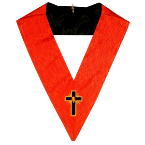 Collier maçonnique 18ème degré, badge en cuir brodé de perles, aimant, design de luxe, Chevalier Rose-Croix, Croix latine, technique à coudre - Product Image 3