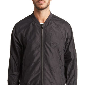 Ventes en gros d'usine chinoise, vestes bomber d'hiver pour hommes, style streetwear, tricotées sur mesure, respirantes, séchage rapide, fermeture éclair, couleurs personnalisées - Product Image 4