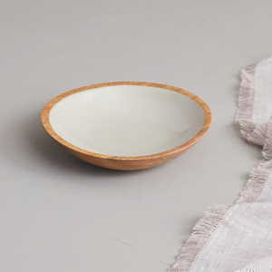 Bol de service en bois de manguier fait à la main, décoratif, motif géométrique floral rose et blanc, écologique, pour la cuisine, décoration de la maison, cadeau - Product Image 3