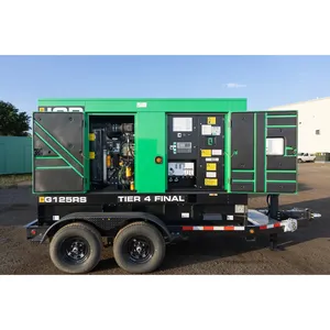 Groupe électrogène diesel industriel 100 kW avec sélecteur de tension à commutateur rotatif, remorquable, pour usage commercial de secours - Product Image 3