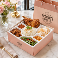 Boîtes à lunch bento personnalisées avec logo AT PACK |   Barquettes alimentaires jetables pour la préparation des repas, la restauration et les restaurants