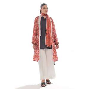 Traje de 3 Piezas para Mujer, Color Marrón, Sin Costuras, Material de Muselina Transpirable con Decoración de Borlas - Product Image 5