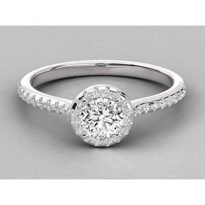 Bague élégante pour femme en or 10 carats avec diamant solitaire rond - Product Image 6