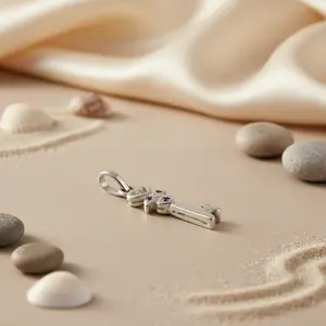 Pendentif en argent 925 avec charme en améthyste or rose fait à la main pour femmes - Bijou cadeau - Product Image 1