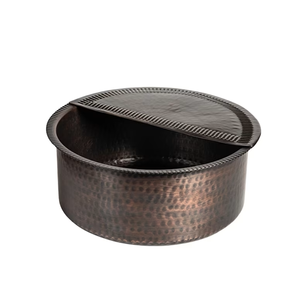 Cuenco de cobre para remojo de pies para pedicura con reposapiés grabado a mano Suministro directo de fábrica Cuenco de spa para pies de cobre - Product Image 2