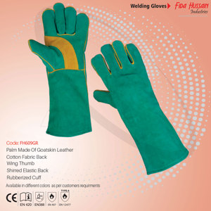 Guantes de seguridad de soldadura MIG de cuero de vaca de la mejor calidad 2024, guantes de trabajo para soldadores al por mayor, guantes de cuero de Pakistán - Product Image 5