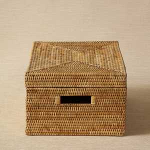 Boîte de rangement avec couvercle en rotin de style unique boîtes dures durables et robustes de qualité supérieure provenant du Vietnam fabricant OEM accepté vente en gros - Product Image 4