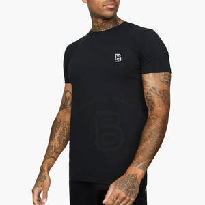 Camiseta de poliéster con logotipo personalizado para correr, ropa deportiva para gimnasio, camiseta de gimnasio para hombre a la venta - Product Image 1