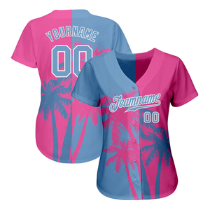 Maillot de baseball personnalisé sublimé respirant, imprimé palmiers tropicaux, unisexe, manches courtes, 120g polyester, tenue d'été pour équipe 00 - Product Image 6