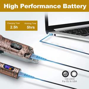 Tondeuse à cheveux professionnelle sans fil rechargeable par USB pour hommes, accessoires de barbier pour la coupe de cheveux, kit de tondeuse à barbe et à visage - Product Image 2