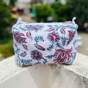 Vintage Zippered Cotton <b>for</b> Toiletry Organizer Pouch Custom <b>Printed</b> Makeup Bag Small Medium Sizes Washable <b>Bathroom</b> Cosmetic - Product Image 1