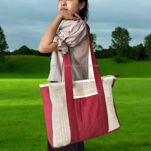 2024 été meilleur vendeur personnalisé écologique chanvre sac fourre-tout National Style bohème broderie fermeture éclair à la mode coton pour l'automne - Product Image 1