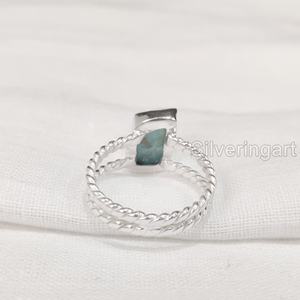 Nouvelle bague exclusive pour femme en pierre brute, apatite bleue naturelle, avec fil en argent sterling 925, idéale pour Noël - Product Image 6