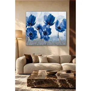 Impression sur toile de fleurs d'anémone bleu marine Fida - Product Image 1