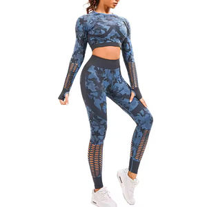Women's Gym & Yoga Sportswear Elastic Waist Workout Sets <b>with</b> Printed <b>Tight</b> Leggings for Running & Push Fitness Wear - Product Image 4