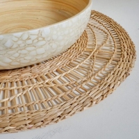 Sous-plats, sets de table et sous-verres en paille, osier et bambou, écologiques, faits à la main, pour décoration de mariage, produits en gros
