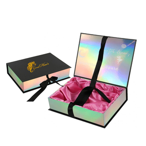 empty custom logo luxury hair extension magnetic boxes wig packaging boxes for wig hair