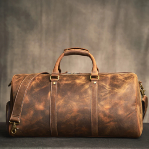 Genuine Leather Duffel Bag with Zipper Closure for Travel and Everyday Use - Product Image 6