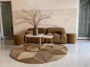 Tapis en jonc de mer tissé naturel de haute qualité du Vietnam rond - Product Image 4