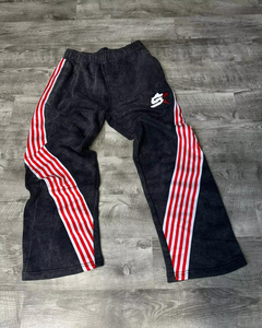 Vintage Baggy Heavyweight Wide Leg Sweatpants Acid <b>Wash</b> Retro French Terry Oversized Streetwear Flared Striped Joggers for <b>men</b> - Product Image 4