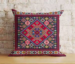 Tapis Kilim Carré Moderne en Laine Fait Main Écologique Housse de Coussin et Taies d'Oreiller Technique de Tissage Abstrait Géométrique 3D - Product Image 3