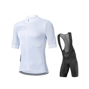 Ensemble maillot et cuissard de cyclisme pour homme, personnalisable avec logo, en Spandex/Coton respirant, imprimé par transfert thermique anti-UV, style unique - Product Image 1