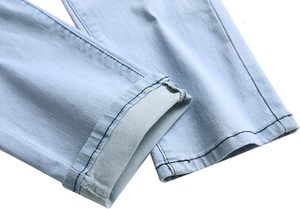 Pantalones vaqueros rasgados desgastados para hombre de talla grande, transpirables, hechos a medida, acampanados, pantalones vaqueros para niños, ropa de calle - Product Image 5