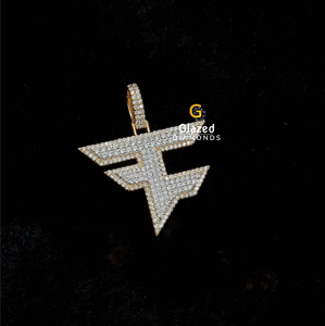 Pendentif et breloque en or massif 10 carats, style hip-hop, avec moissanite, design complexe, 2 carats, bijoux unisexe, collection exclusive - Product Image 4