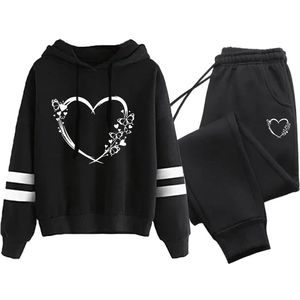 ชุดวอร์มผ้าฝ้าย2ชิ้นสำหรับวิ่งมีฮู้ดสำหรับผู้หญิงเสื้อผ้าลำลองสำหรับฤดูหนาวพร้อมโลโก้ตามสั่ง - Product Image 2