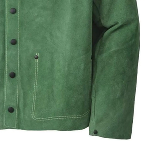 Último estilo chaqueta de soldadura de cuero de vaca resistente al calor resistente al fuego protección transpirable pesado - Product Image 6