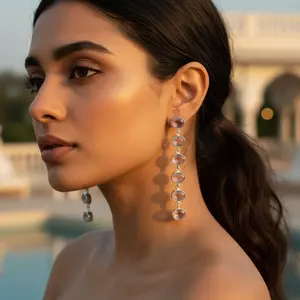 Pendientes de Plata 925 con Cuarzo Ahumado para Mujer - Regalo de Moda - Product Image 1