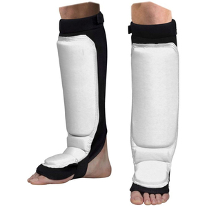 Protège-tibia de karaté MMA avec impression de logo personnalisé de haute qualité Protection en cuir de fabrication professionnelle pour la vente en gros de Kickboxing - Product Image 2