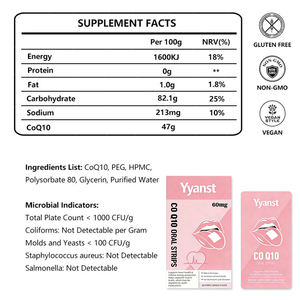 Tiras Orales de COQ10 para Adultos OEM/ODM para la Salud del Corazón y Apoyo Energético, Suplemento Dietético de Acción Rápida, Muestra Gratuita, Dosis Personalizada - Product Image 5