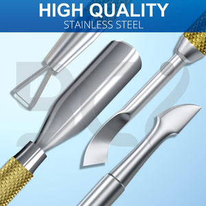 Gold Double Head Cuticle Pusher Peeler Stainless Steel Nail Polish Scraper Durable Reusable Double-Use Manicure Pedicure Cleaner - Product Image 6