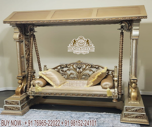 Indian Teak <b>Wood</b> Hand Carved <b>Swing</b> for Home Royal Walnut Finish Antique <b>Swing</b> for Living Indian Handcrafted Wooden <b>Swing</b> - Product Image 4